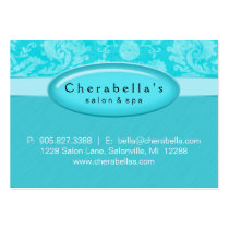 Salon Gift Card Certificate Spa Blue Damask business cards