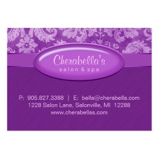Salon Gift Card Certificate Spa Purple Damask profilecard