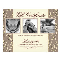 Salon Gift Card Cherry Blossom Floral Cream Photo invitations