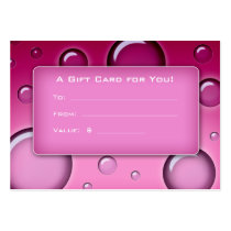 Salon Gift Card Spa Bubbles pink business cards by spacards Salon Gift Card Spa Bubbles pink business cards