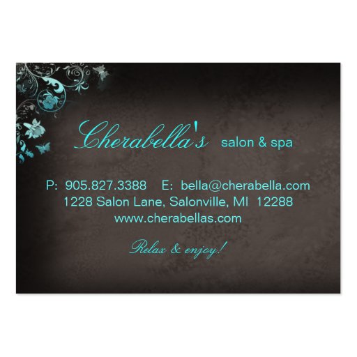 Salon Gift Card Spa Butterfly Business Card Templates (back side)