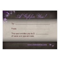 Salon Gift Card Spa Butterfly purple Business Cards