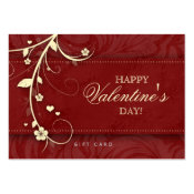 Salon Gift Card Spa Flower Floral Red Hearts Cream profilecard