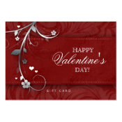 Salon Gift Card Spa Flower Floral Red Hearts Silve profilecard