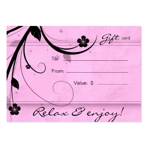 Salon Gift Card Spa Flower watery pink Business Card