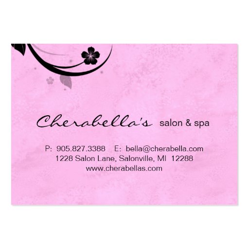 Salon Gift Card Spa Flower watery pink Business Card (back side)