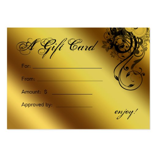 Salon Gift Card Spa Gold Floral Butterfly Business Card Templates