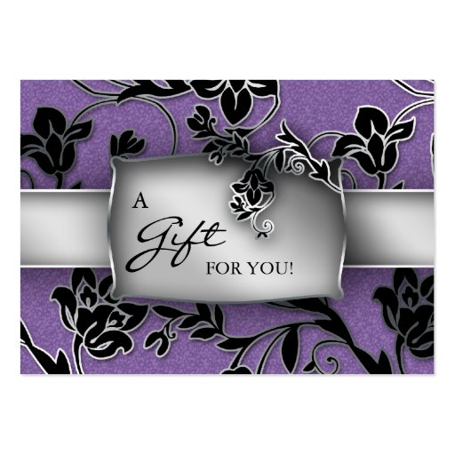 Salon Gift Card Spa Purple Floral Business Card Template (back side)