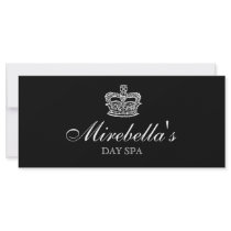 Salon Gift Certificate Crown Black White Personalized Rack Card