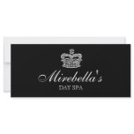 Salon Gift Certificate Crown Black White Personalized Rack Card