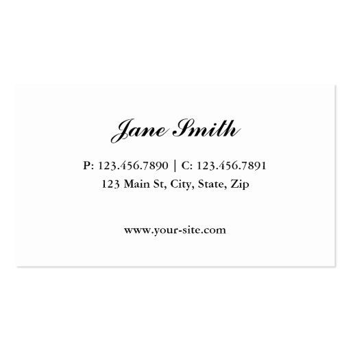 Salon Hair Stylist Hairdresser Professional White Business Card Templates (back side)