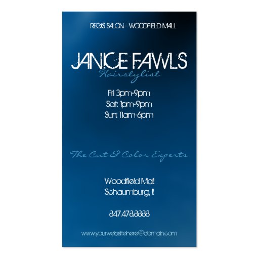 Salon Hairstylist Business Card Templates (back side)