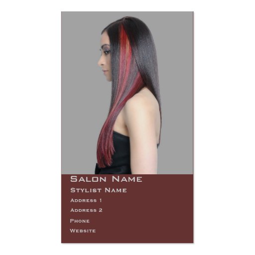 Salon Hairstylist Funky Color Card Business Card Template (front side)