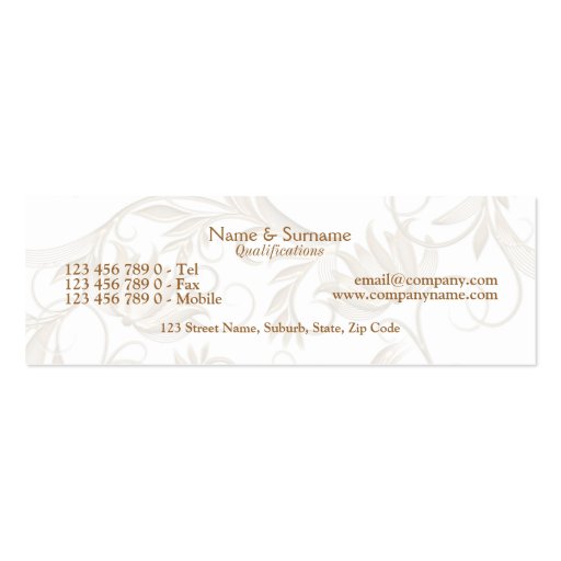 Salon hydro spa floral elegance business card templates (back side)