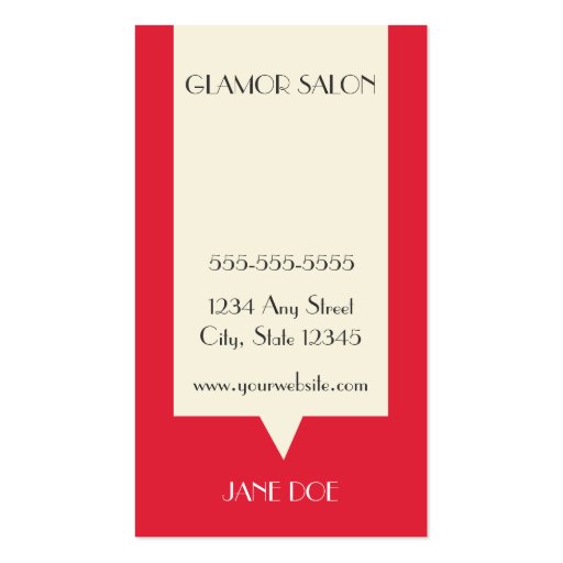 Salon Loyalty Business Card Punch Card (front side)