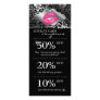 Salon Marketing Cards Damask Pink Lips 2 Silver Customized Rack Card