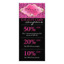 Salon Marketing Cards Leopard Jewelry Pink Gold Custom Rack Cards