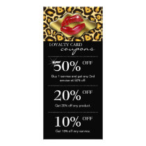 Salon Marketing Cards Leopard Red Glossy Lips Rack Card Design