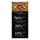 Salon Marketing Cards Leopard Red Glossy Lips Rack Card Design