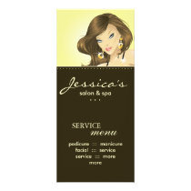 Salon Marketing Cards Pretty Woman Yellow Rack Card Design