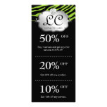 Salon Marketing Cards Zebra Lime Green Jewelry Customized Rack Card