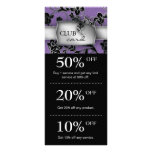 Salon Marketing Club Cards Floral Purple Customized Rack Card