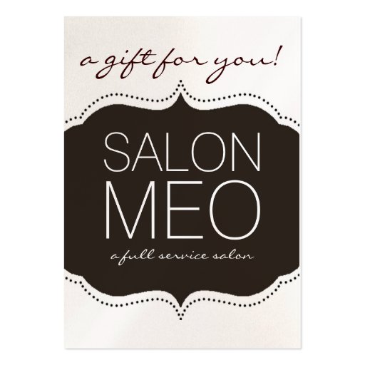 SALON MEO GIFT CARD BUSINESS CARD (front side)