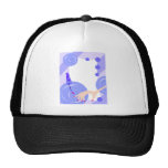 SALON NAILPOLISH BEAUTY FASHION SPA BLUES CARTOON MESH HATS