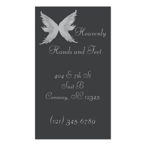 Salon, Nails, Spa, bussiness card, black and white Business Card (back side)