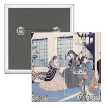 Salon of a house of foreign merchants at pinback buttons