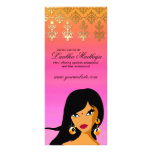 Salon Rack Card Indian Bindi Woman Pink Org Gold rack cards