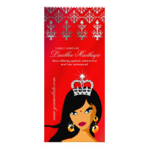 Salon Rack Card Indian Bindi Woman Red Crown