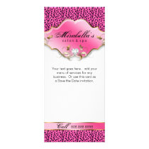 Salon Rack Card Jewelry Pink Gold Leopard Spa