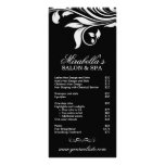 Salon Rack Card Spa Leaf Floral Black White