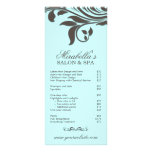 Salon Rack Card Spa Leaf Floral Blue Brown