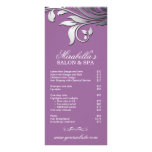 Salon Rack Card Spa Leaf Floral Purple Silver