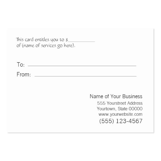 Salon Silver Sequins Black Salon Gift Certificate Business Card Templates (back side)
