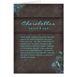 Salon Spa Brochure Blue Taupe Floral card