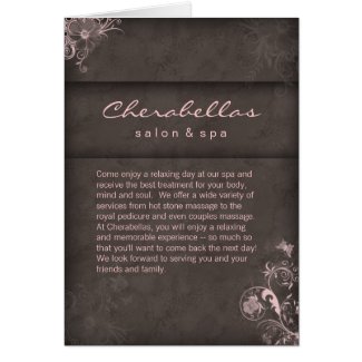 Salon Spa Brochure Pink Taupe Floral card