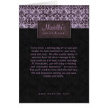 Salon Spa Brochure Purple Damask Greeting Cards