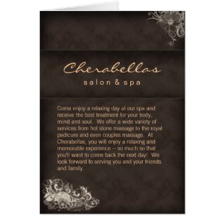 Salon Spa Brochure Turquoise Beige Brown card