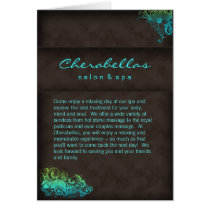 Salon Spa Brochure Turquoise Blue Green Greeting Cards