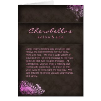 Salon Spa Brochure Turquoise Pink Brown card