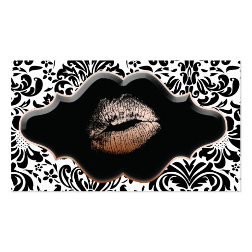 Salon Spa Business Card Bronze Gold Lips (front side)