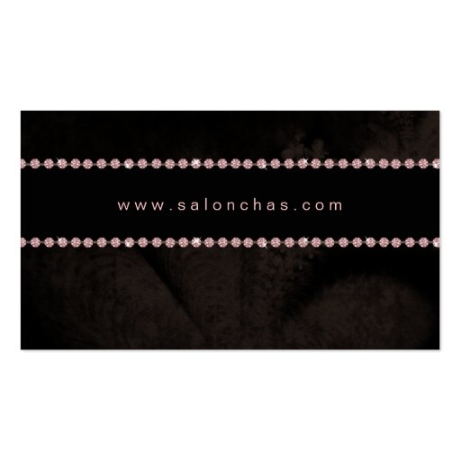 Salon Spa Business Card pink heart rhinestone (back side)