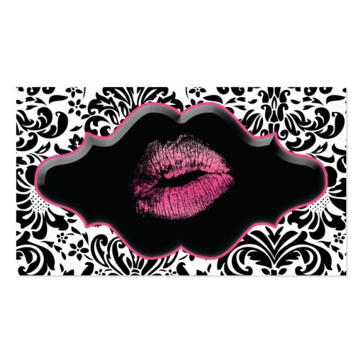 Salon Spa Business Card Pink Lips (front side)