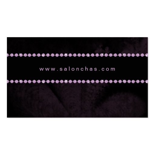 Salon Spa Business Card purple heart rhinestone (back side)