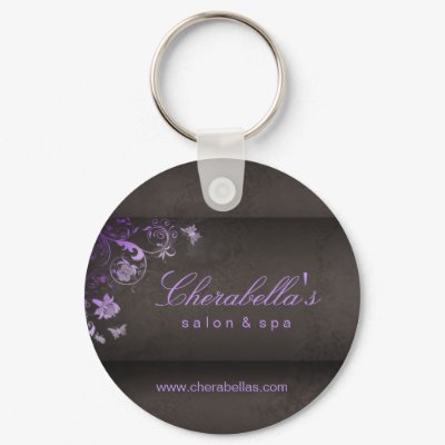 Salon Spa Butterfly Key Chain Gift purple by spacards