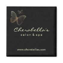 Salon Spa Butterfly Magnet Beige Black by spacards Salon Spa Butterfly Magnet Beige Black