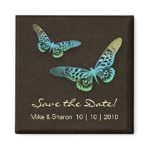 Salon Spa Butterfly Magnet Brown Blue Yellow by spacards Salon Spa Butterfly Magnet Brown Blue Yellow